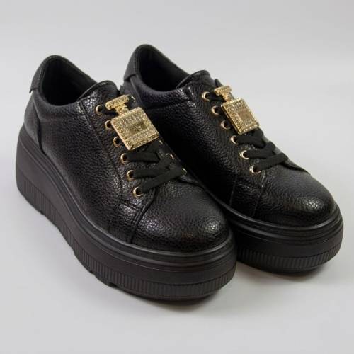 CAMBELL - Sneakersy skórzane - damskie - czarne