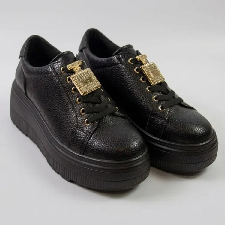 CAMBELL - Sneakersy skórzane - damskie - czarne